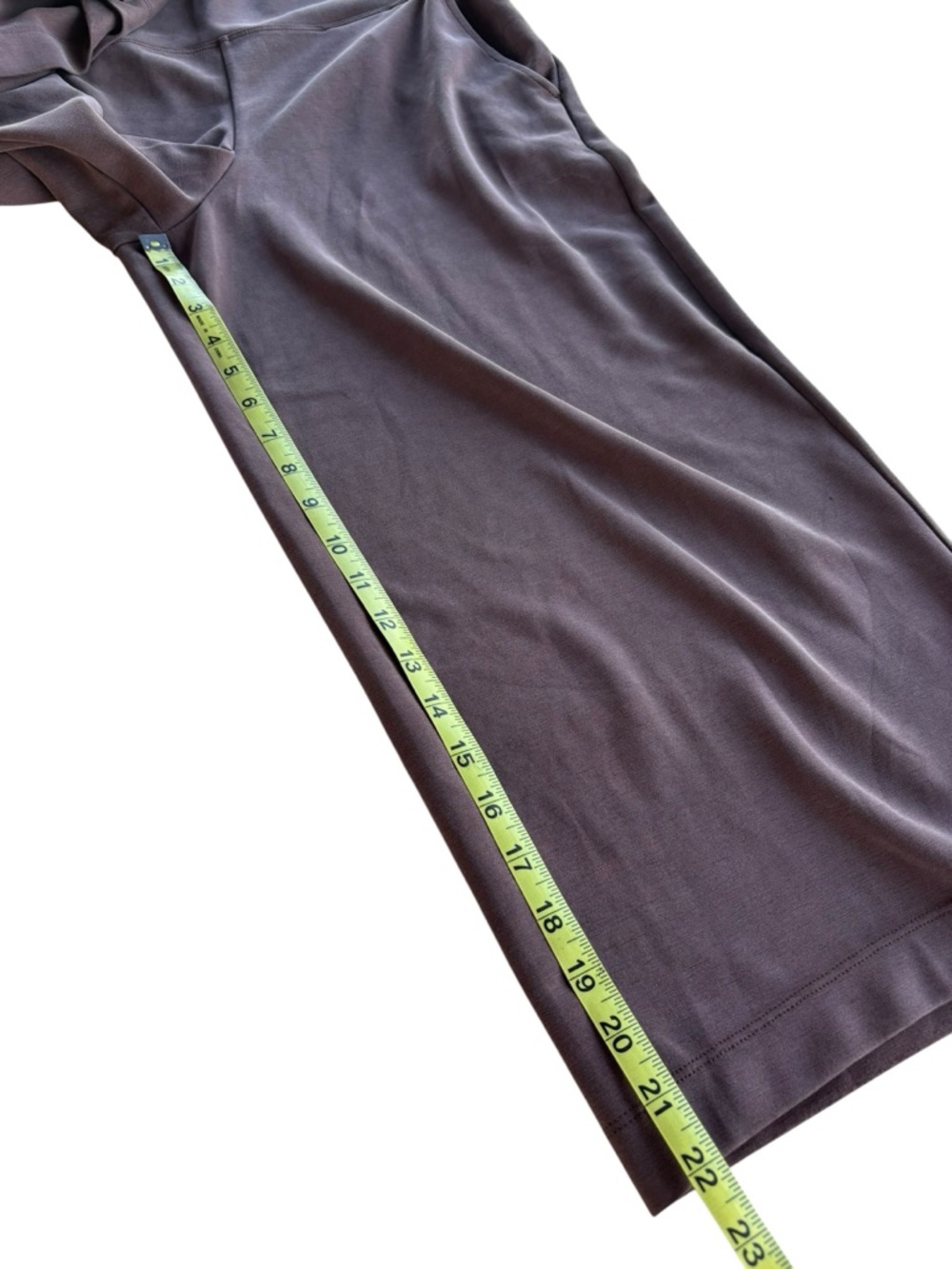 Athleta Seasoft Wide Crop Pants Brown Soft Stretch Pockets Small - Picture 3 of 7